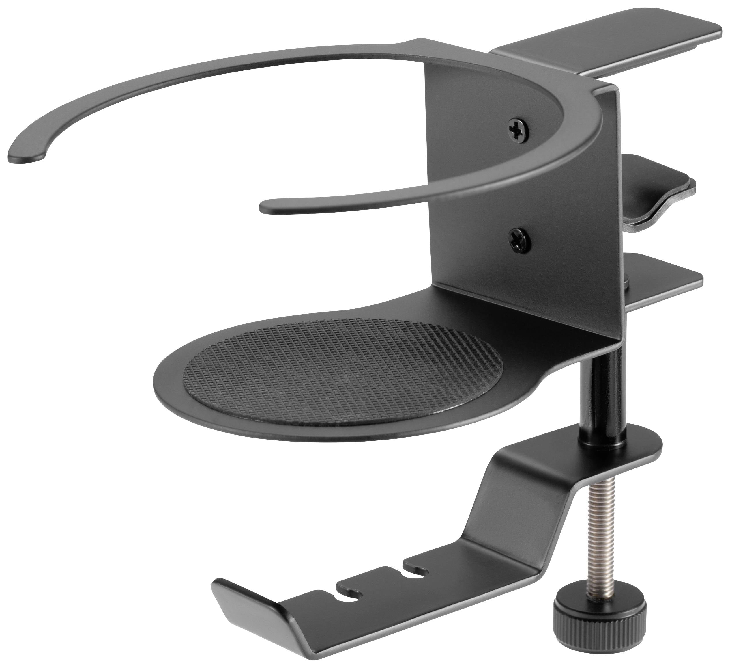 Тримач для навушників SpeaKa Professional SP-HCH-120 з інтегрованим кабельним люверсом, чорний