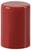 Błyszczący czerwony cylindryczny kapturek z gładką powierzchnią, pokazany w pozycji pionowej na białym tle.