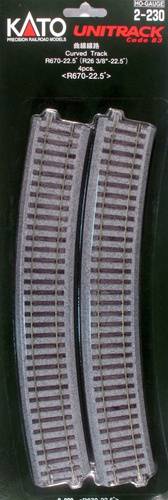 Рейка H0 Kato Unitrack 2-230 - арка, 4 шт.