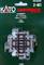 'KATO Unitrack 90-stopniowe skrzyżowanie torów dla skali HO; Opakowanie przedstawia brązowe miniaturowe skrzyżowanie torów na zielonym tle.'