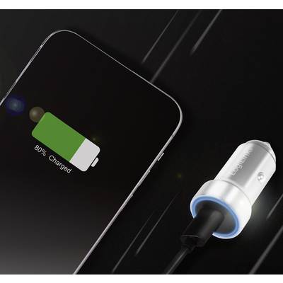 Smartfon jest ładowany za pomocą ładowarki. Ekran wyświetla wskaźnik baterii, która jest naładowana w 80%.
