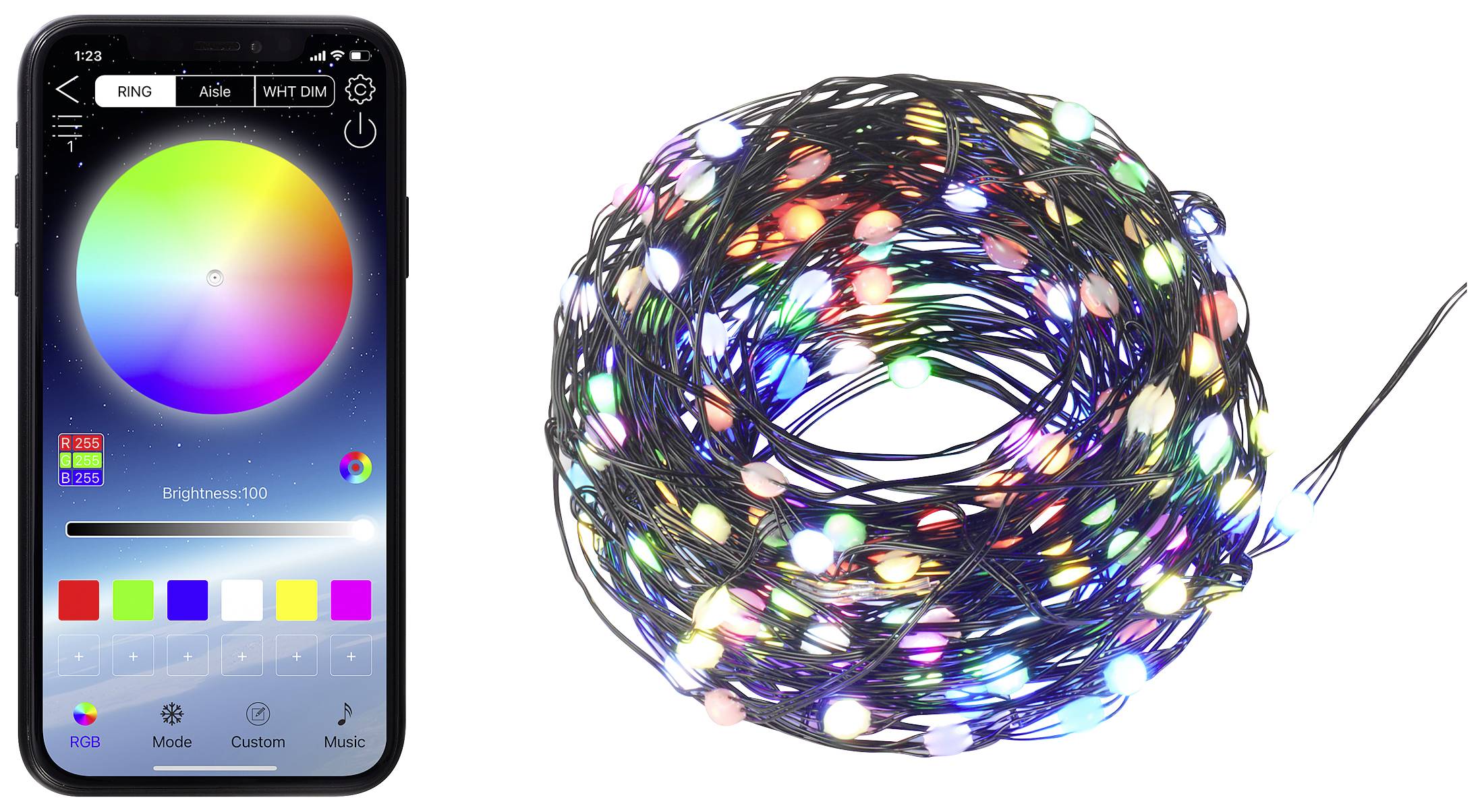 Світловий ланцюг Sygonix SY-5167250 RGB USB