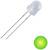 Dioda świecąca: Dioda LED z dwoma długimi nóżkami. Obok zielony, świecący punkt wskazujący aktywność lub stan pracy.