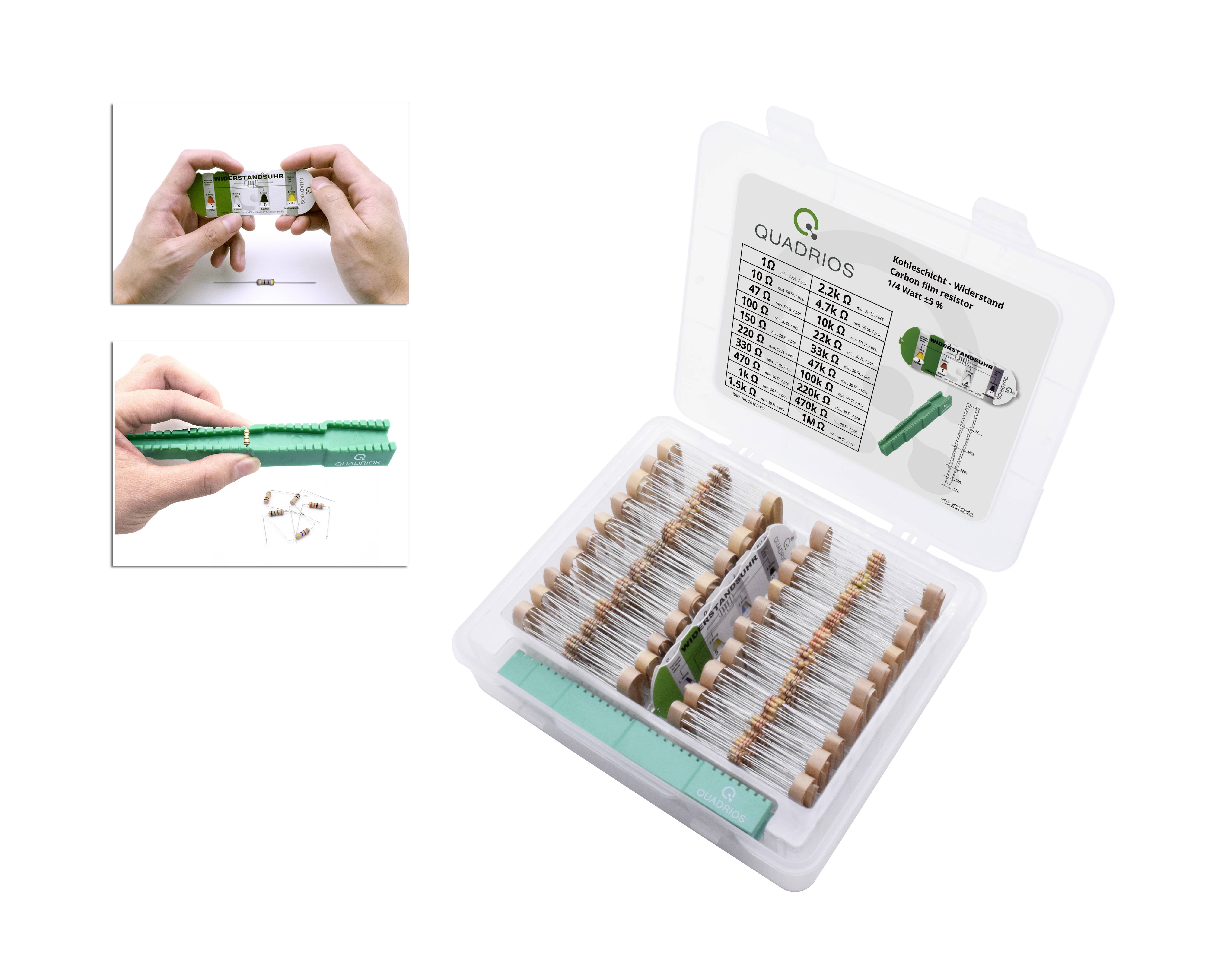 Комплект вуглецевих плівкових резисторів Quadrios 2010P032 2010P032 Осьовий THD 0207 0,25 Вт 5% 1 комплект