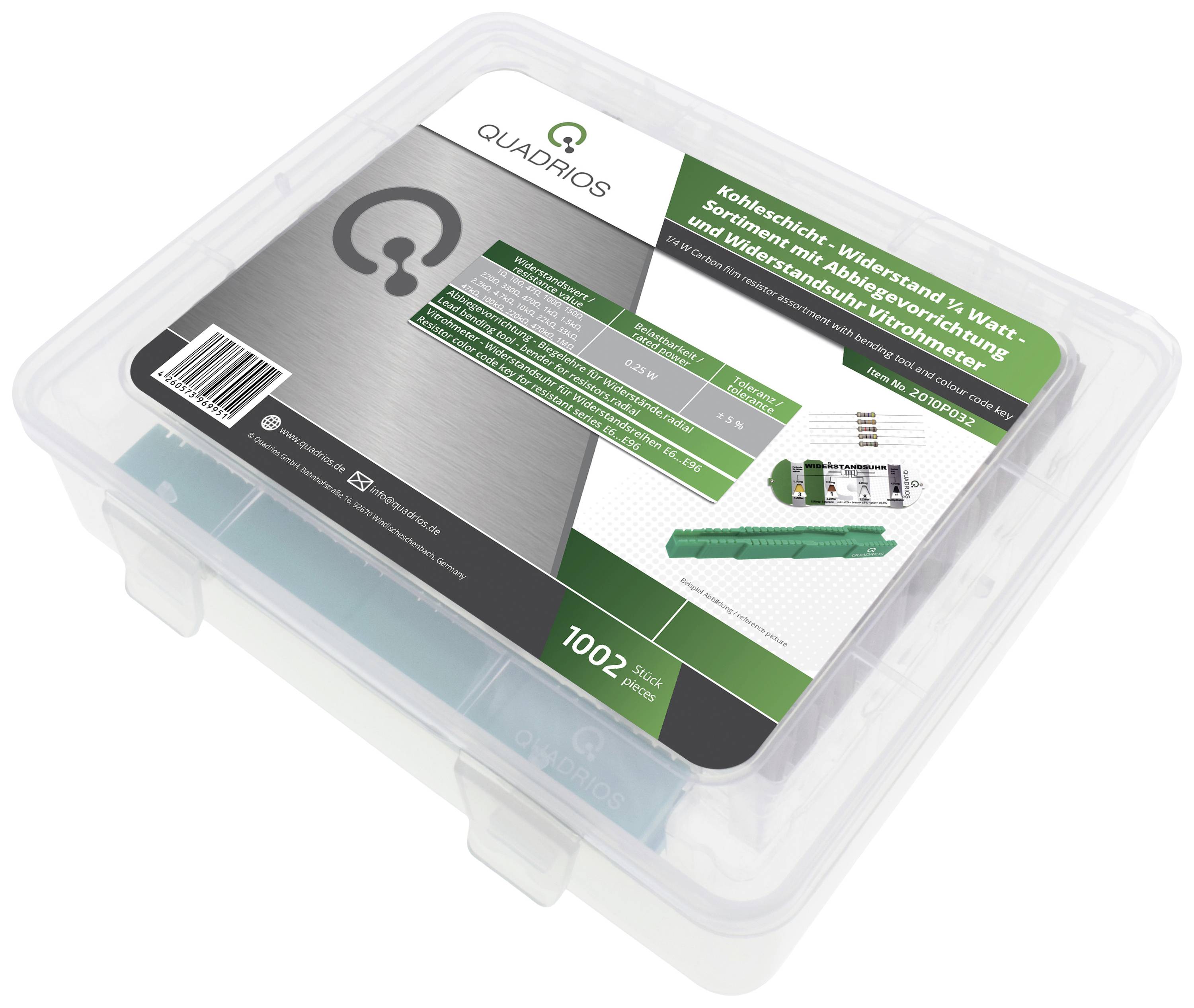 Комплект вуглецевих плівкових резисторів Quadrios 2010P032 2010P032 Осьовий THD 0207 0,25 Вт 5% 1 комплект