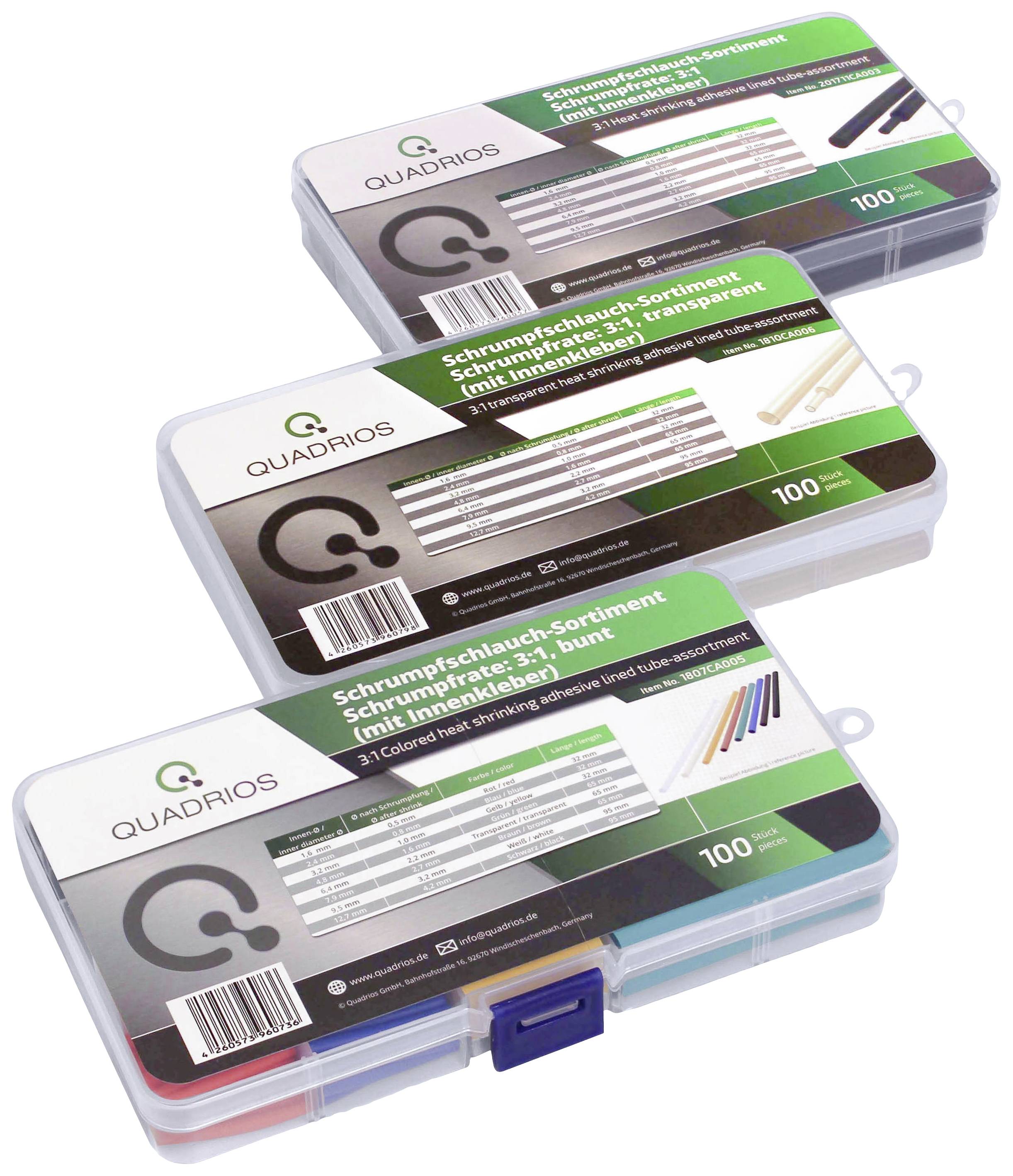 Комплект термоусадочних трубок Quadrios 22CA143 22CA143, 3:1, 1 комплект