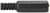 Czarny adapter audio z rowkowaną rękojeścią i gniazdem 3,5 mm, odpowiedni do słuchawek lub podłączenia głośnika.