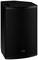Czarny, prostokątny głośnik z perforowaną kratką z przodu. Na górze znajduje się uchwyt do przenoszenia. Marka widoczna jest na dolnej części kratki.