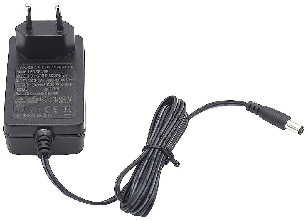 Світлодіодний трансформатор Dehner Elektronik XY 36LE-1203000VH-EW, драйвер світлодіода, постійна напруга 36 Вт 3,0 A 12 В/DC, зах