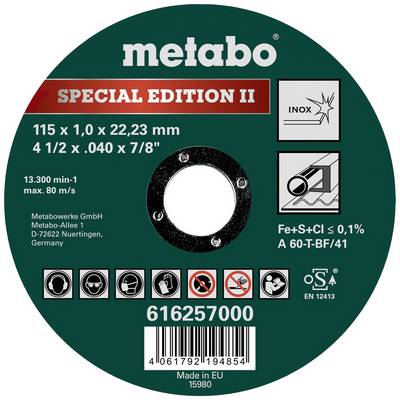 Tarcza tnąca prosta Metabo 616257000 115 mm 1 szt.-0