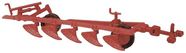 Модель плуга сільськогосподарської машини Busch 8717 TT з 5 обрізачами, червоного кольору