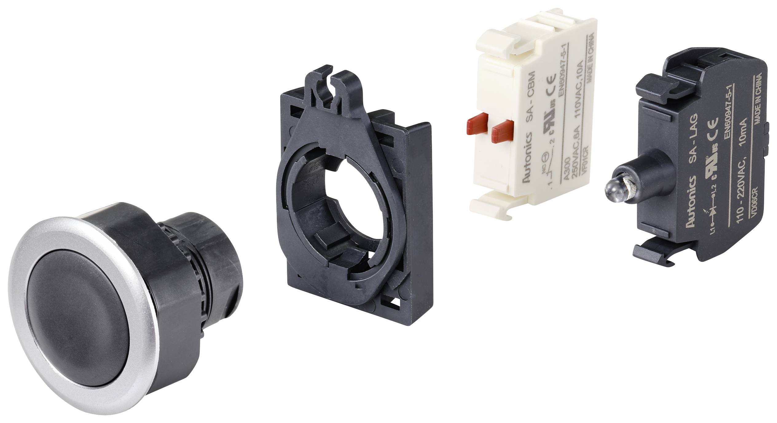 TRU COMPONENTS TC-10343972 S3PF-P1K Натискна кнопка чорного кольору 1 шт.