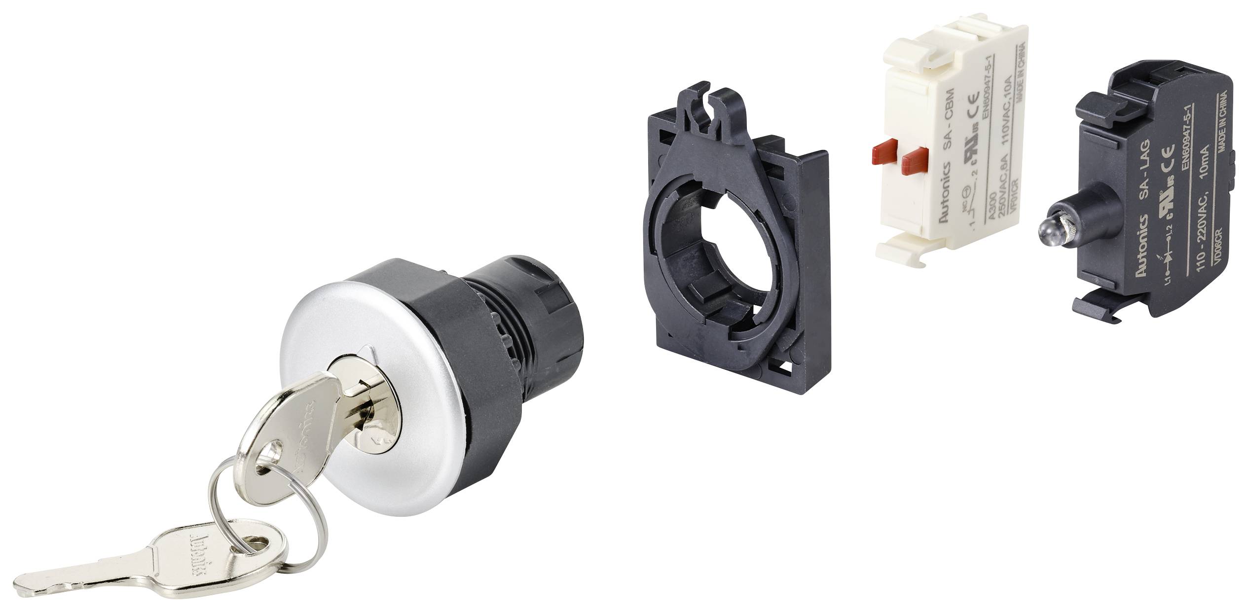 TRU COMPONENTS TC-10343996 S3KF-2FS Замок запалювання, передній елемент, срібний ключ 1 x 90° 1 шт.