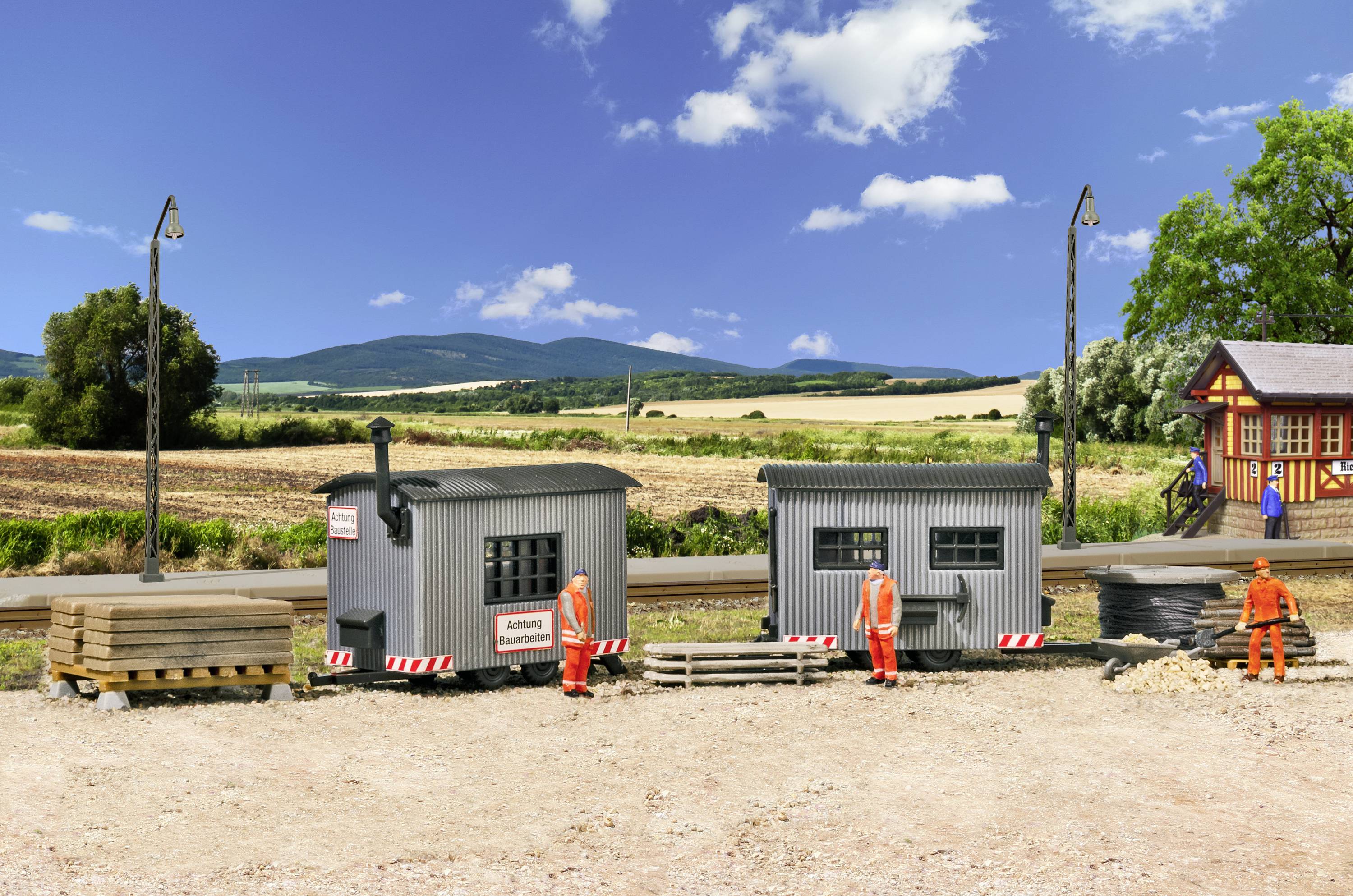 Модель будівельної машини Vollmer 45722 H0, будівельний причіп, 2 шт.