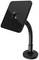 Czarny, elastyczny stojak z płaską, prostokątną płytą na górze, odpowiedni do mocowania urządzeń.