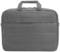 Szara torba na laptopa z dwoma uchwytami i pojedynczą kieszenią zamykaną na zamek błyskawiczny z przodu.