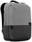 Szary i czarny plecak z łatwo dostępną komorą główną i kieszenią przednią, odpowiedni do codziennego użytku lub podróży.