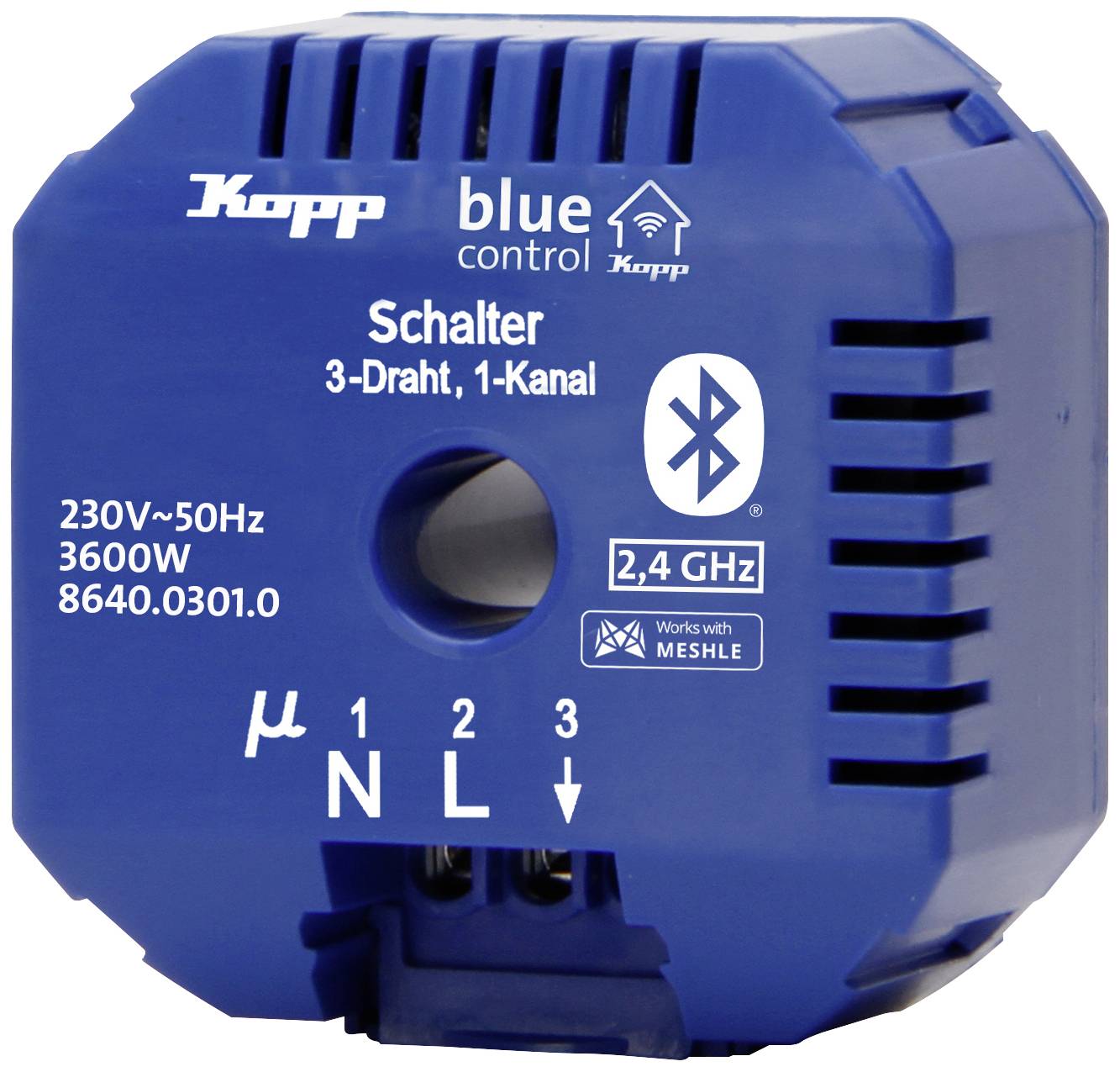 BC.Schaltakt.3D.1Kan. Blue-Control 1-kanałowy Element wykonawczy Maksymalna moc przełączania 3600 W niebieski
