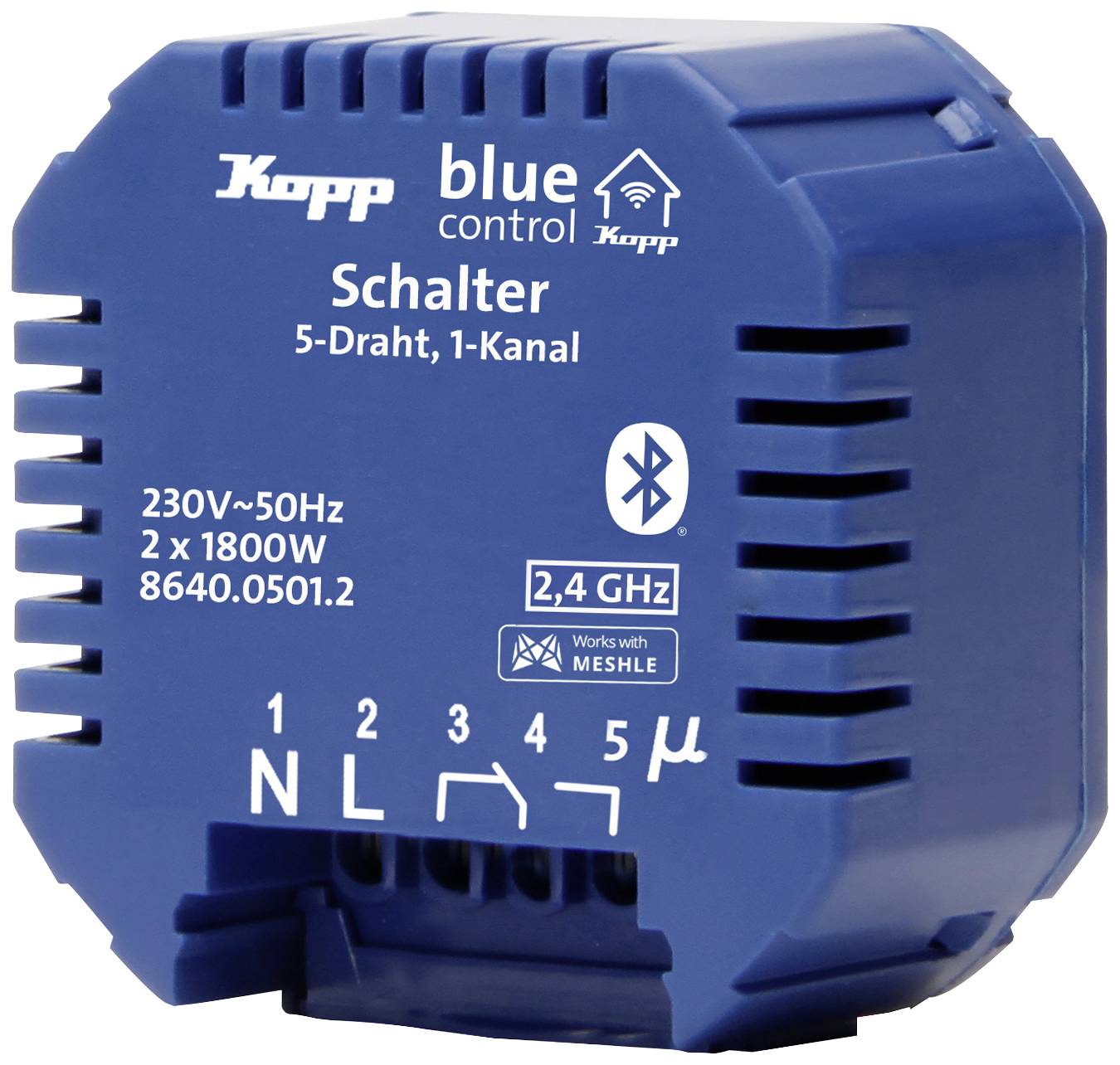 BC.Schaltakt.5D.1Kan. Blue-Control 1-kanałowy Element wykonawczy Maksymalna moc przełączania 3600 W niebieski