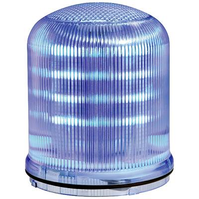 Niebieska lampa ostrzegawcza w postaci przezroczystej osłony z poziomymi paskami świetlnymi, często stosowana w sytuacjach awaryjnych.