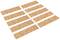 Dziesięć prostokątnych pasków korka, równomiernie rozmieszczonych w dwóch rzędach.