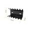 Czarny uchwyt ścienny z dziesięcioma wycięciami, przeznaczony do organizacji narzędzi. Wymiary: 125 mm szerokości, 70 mm wysokości, 55 mm głębokości.