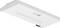 Płaskie białe urządzenie, prawdopodobnie elektroniczny sprzęt AGD lub akcesorium, o minimalistycznym designie i bez widocznych elementów sterujących.