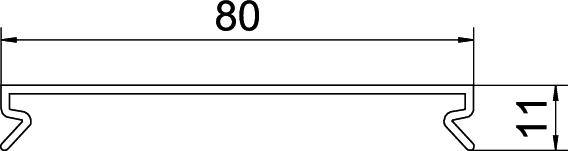 Rysunek techniczny profilu: długość pozioma 80 mm, wysokość pionowa 11 mm.
