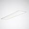 Prostokątna, płaska lampa sufitowa LED w prostym, nowoczesnym stylu na jasnoszarym tle.