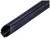 Rura osłonowa z tworzywa sztucznego, czarna, elastyczna, do ochrony i prowadzenia kabli, widok z boku z widocznym prążkowaniem.