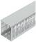 Prostokątny, szary kanał kablowy z bocznymi otworami wentylacyjnymi umożliwiającymi dostęp do przewodów.
