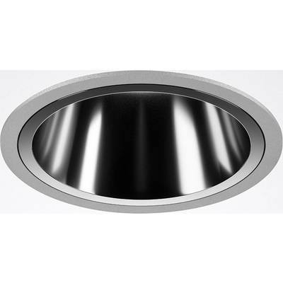 Srebrny, metaliczny obiekt o kształcie pustego cylindra z okrągłym otworem, ukazujący czarną przestrzeń wewnętrzną, prawdopodobnie naczynie lub element jakiegoś instrumentu.