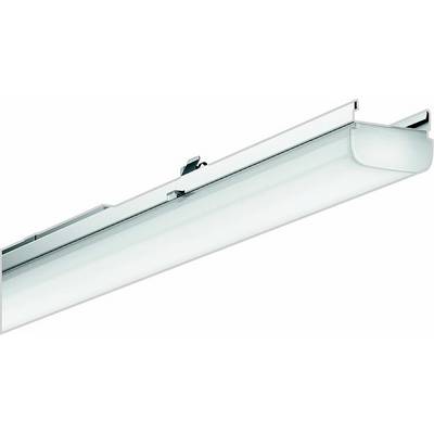 Biała lampa LED o płaskiej, prostokątnej obudowie z przezroczystą osłoną. Odpowiednia do montażu sufitowego we wnętrzach.