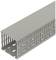 Szary kanał kablowy z wcięciami po bokach do starannego prowadzenia i organizacji przewodów w instalacjach technicznych.