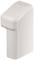 Biały, prostokątny plastikowy kąt, prawdopodobnie element wyposażenia wnętrz lub do celów dekoracyjnych.