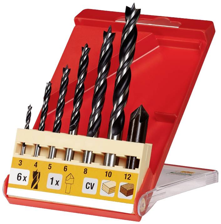 Набір спіральних свердел по дереву kwb 514200, 7 шт.