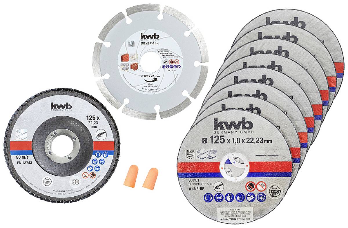 Комплект відрізних дисків kwb 712042 125 мм 10 шт.