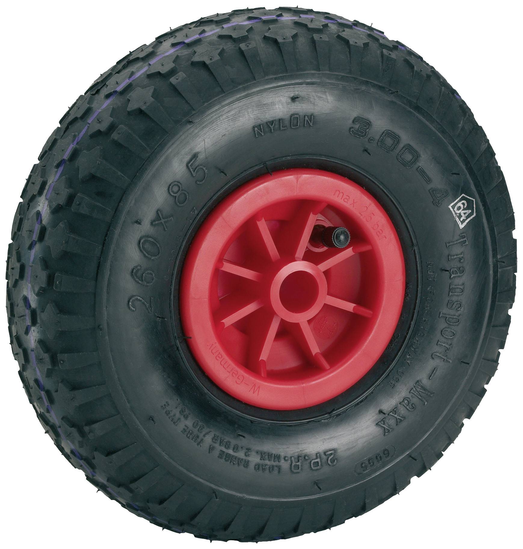 dörner + helmer 740310R 740310R Opona pneumatyczna Średnica koła: 260 mm Maksymalne obciążenie: 150 kg 1 szt.