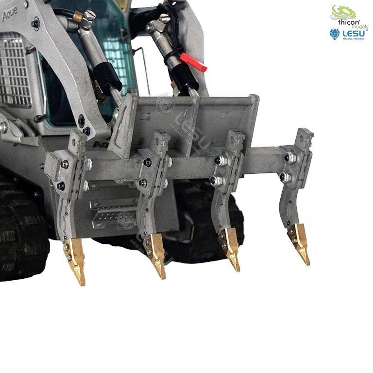 Modelarski koparka z metalowymi ramionami roboczymi i gąsienicami, odpowiednia do realistycznych scen budowlanych lub krajobrazowych.