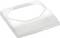 Biały, kątowy plastikowy pokrywka o prostokątnym kształcie, lekko wypukła, prawdopodobnie przeznaczona do przechowywania lub ochrony.