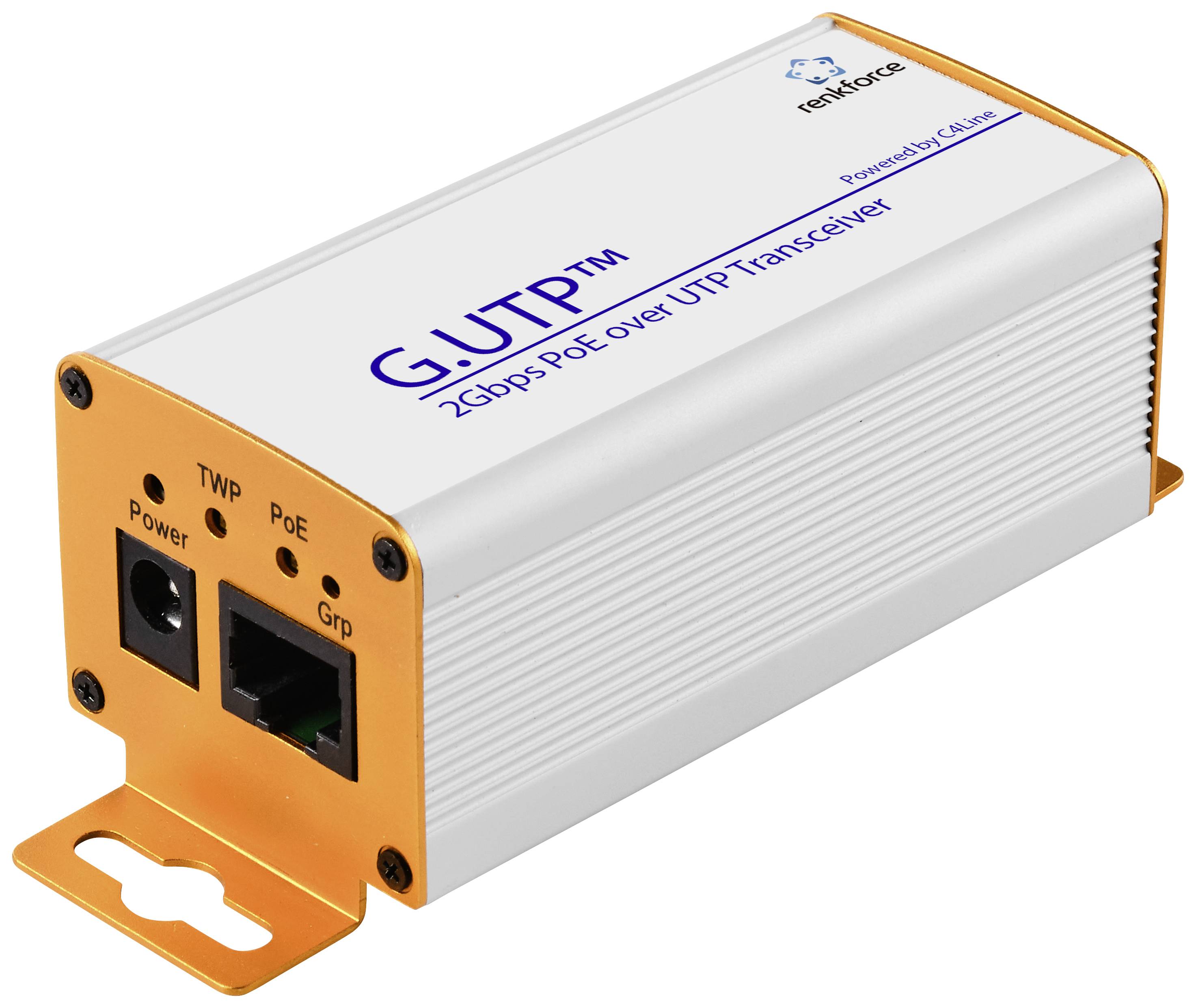 Мережевий подовжувач патч-кабелю Renkforce RF-GEPOE-100, максимальна дальність дії: 500 м з функцією PoE, 1 шт.