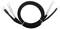 Czarny, pleciony kabel z dwoma okrągłymi złączami na jednym końcu i złączami widełkowymi na drugim, przeznaczony do połączeń elektrycznych.
