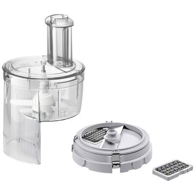 Philips HR7778/00 Robot kuchenny z akcesoriami do różnych funkcji krojenia i siekania, przezroczysty i szary, z dodatkowymi elementami.