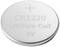 Bateria guzikowa CR1220, 3V litowa, srebrna, oznaczona znakiem '+' po stronie dodatniej.