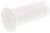 Biały, cylindryczny przedmiot z tworzywa sztucznego z płaską, okrągłą podstawą, prawdopodobnie element techniczny lub zaślepka.