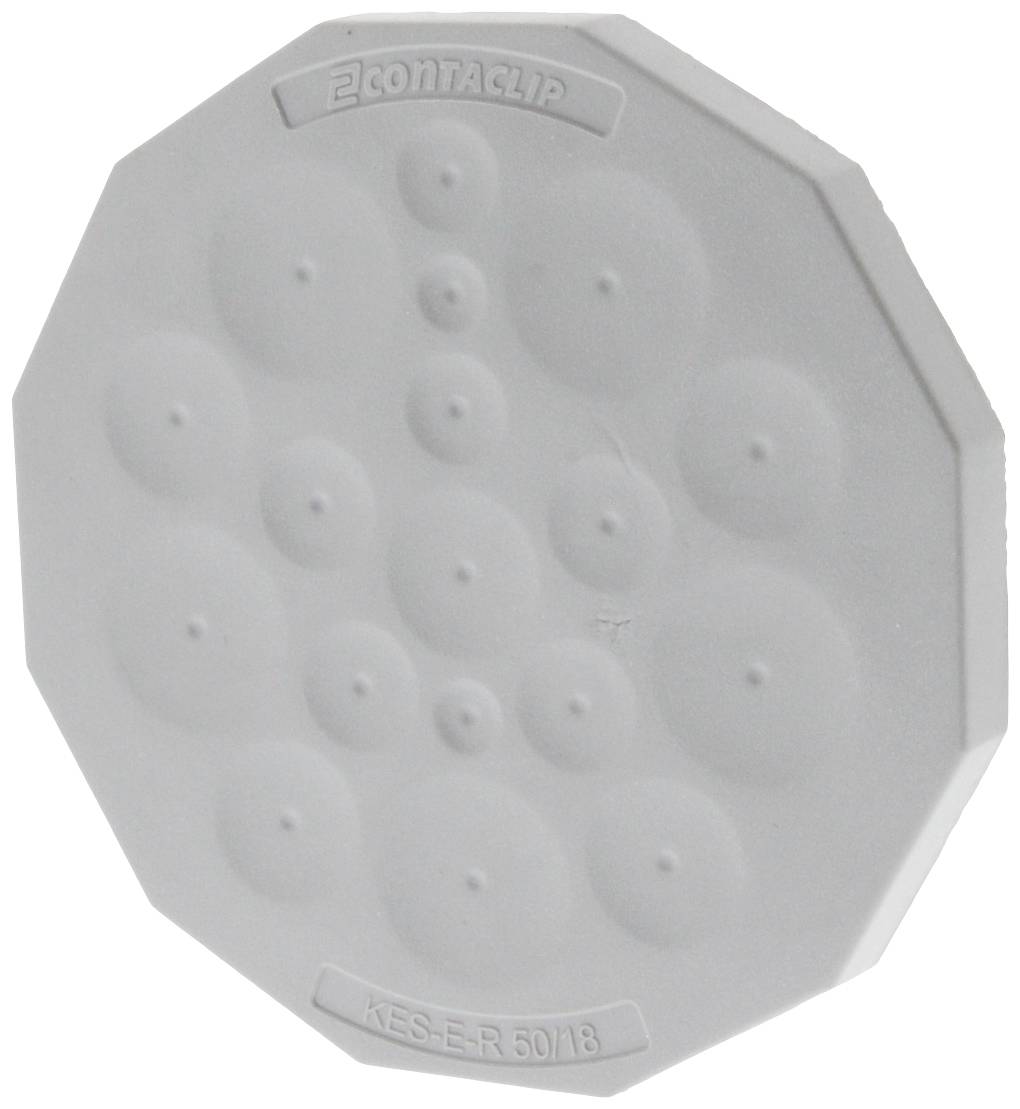 Biały, ośmiokątny zamek z okrągłymi wypukłościami i napisem 'CONTA-CLIP KES-ER 50/13'.