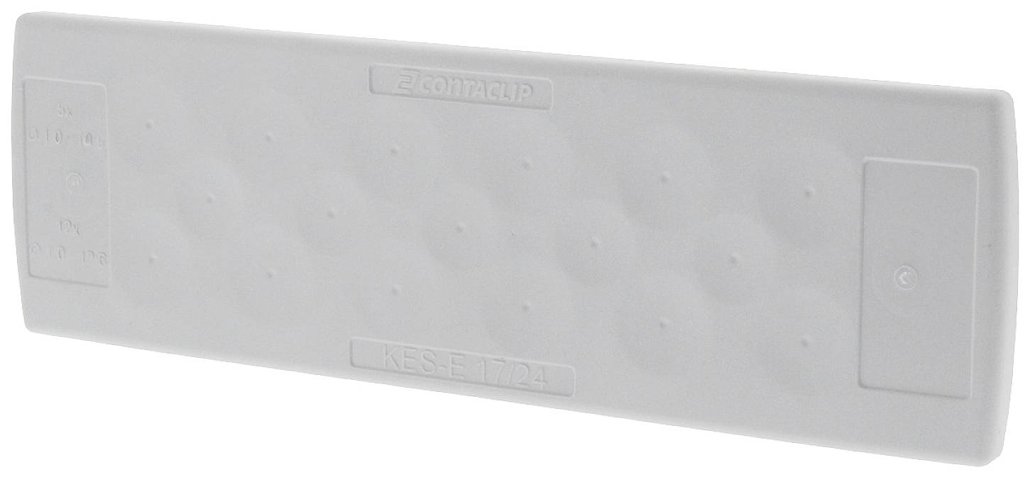 Biała, prostokątna, strukturyzowana płyta z tworzywa sztucznego z minimalnymi oznaczeniami tekstowymi na brzegach.