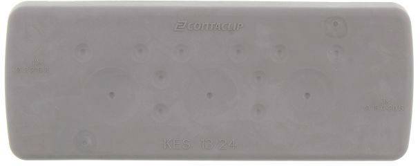 Szara płyta gumowa z napisem 'CONTACT KES 16-24', z otworami do prowadzenia kabli, prawdopodobnie do zastosowań elektrycznych.