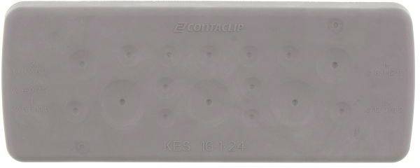 Szary, prostokątny uchwyt na przewody zaciskowe Comap z napisem 'KBS 16-1' poniżej. Używany do prawidłowego mocowania przewodów.