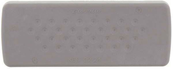 Szary prostokątny osłonowy grzebień ochronny z wypukłymi punktami i napisem 'KES 32-24'.
